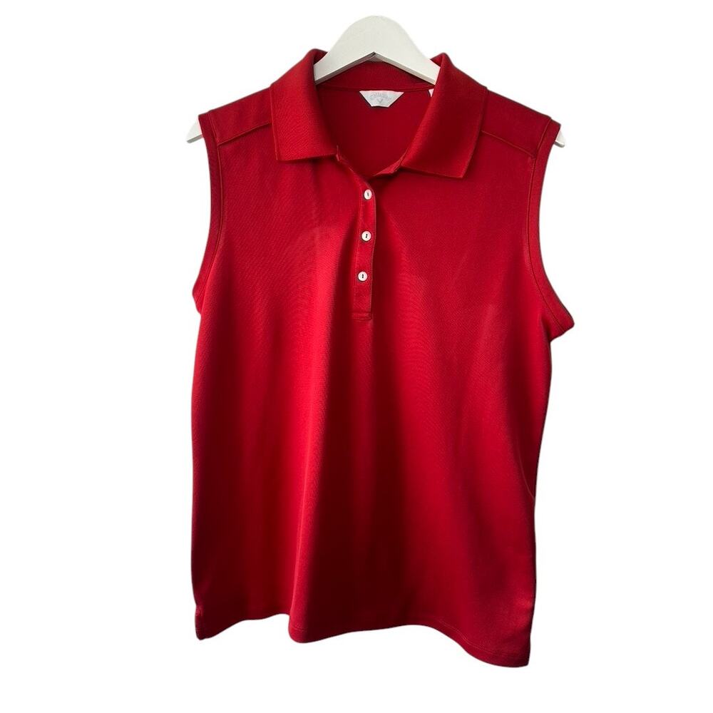 Callaway Red Sleeveless Polo Shirt Women's XL